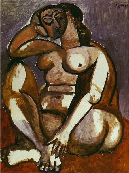 Pablo Picasso Painting Crouching Female Nude Femme Nue Accroupie